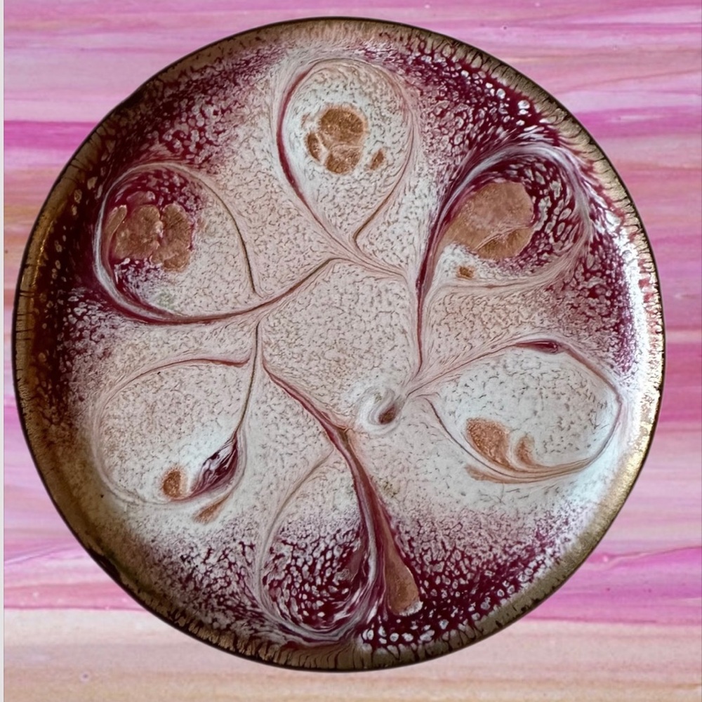 Emaljert handarbeid E. Krage A/S Vintage Enamel on Copper Trinket Dish Norway